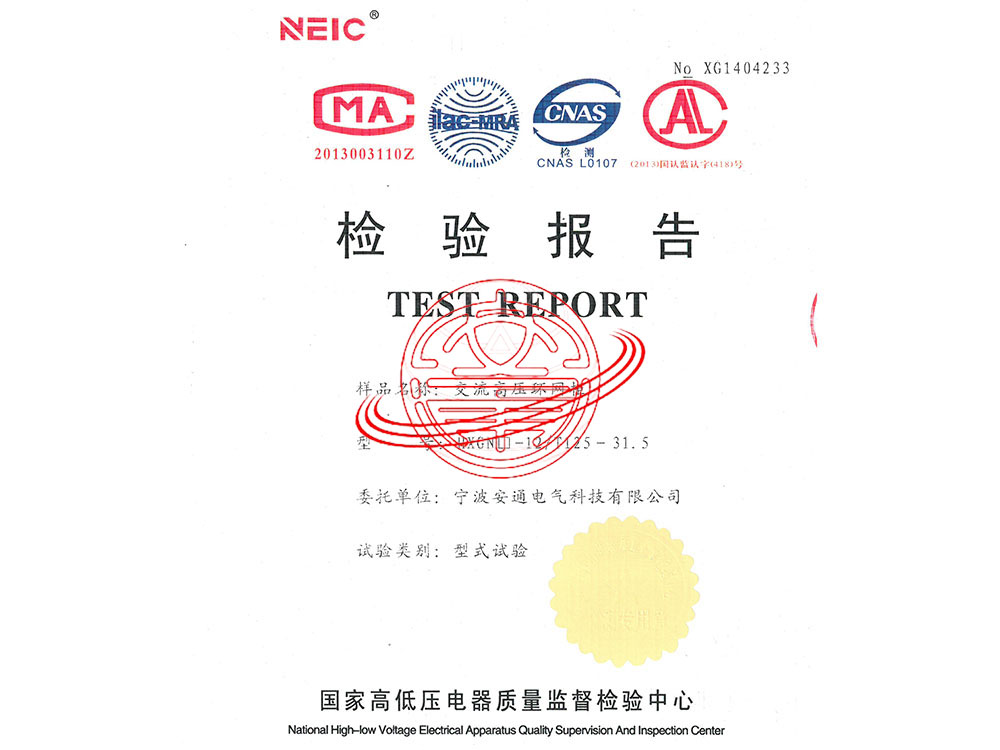 HXGN□-12-125-31.5型式試驗(yàn)報(bào)告